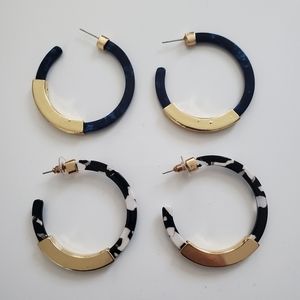 Gold trim hoops
